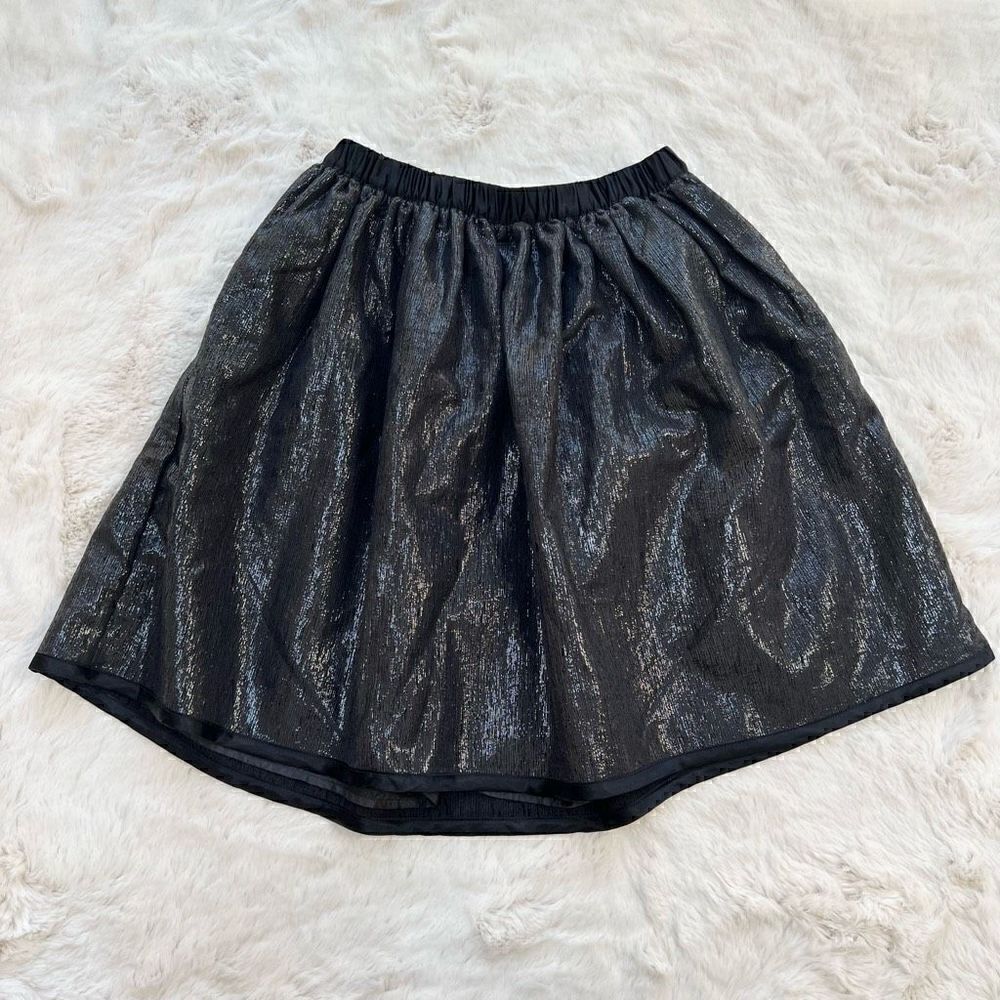 Hanna Andersson Metallic Skirt Sparkly Black Holiday Winter Formal kids size 160